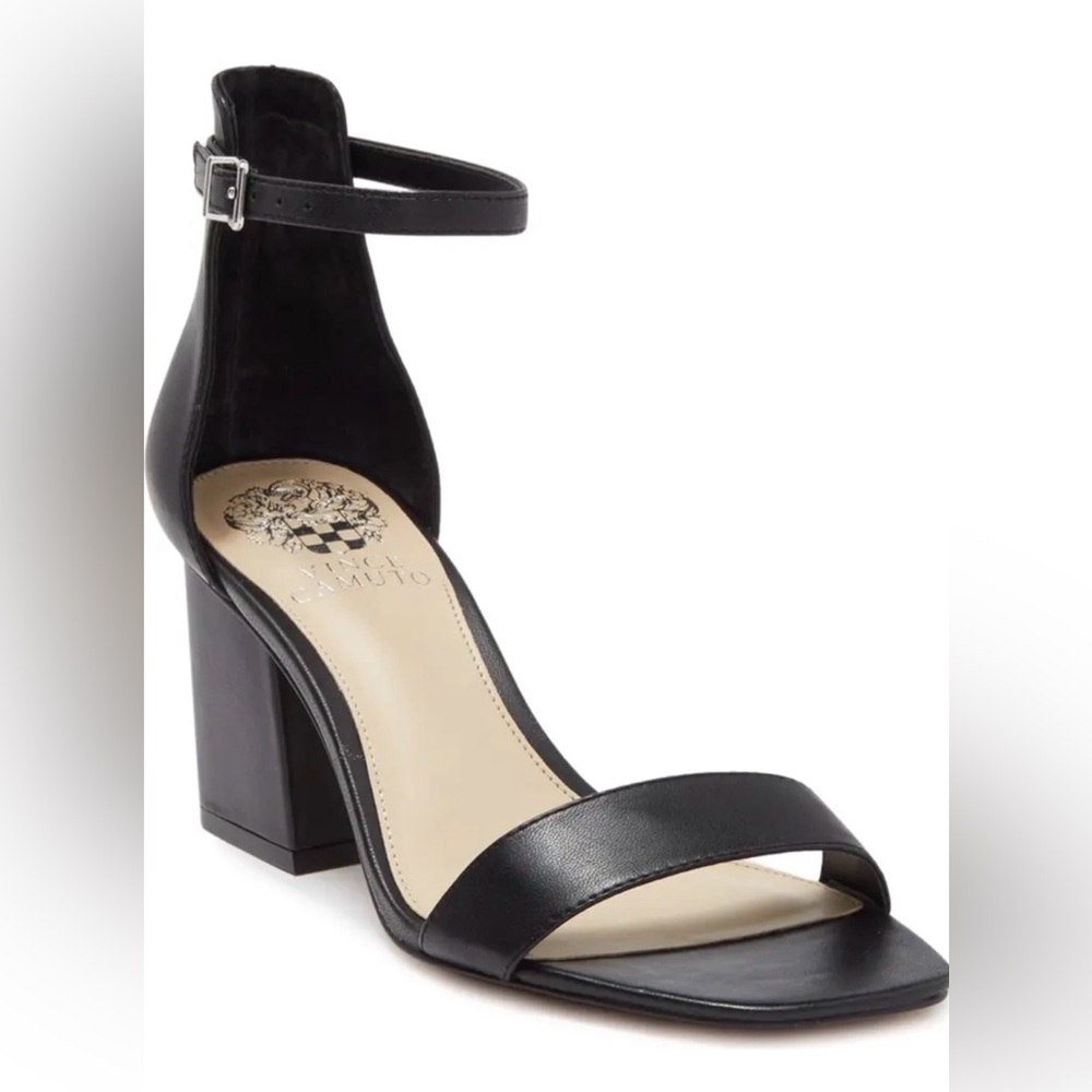 Vince Camuto Black Ankle Strap Heels